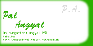 pal angyal business card